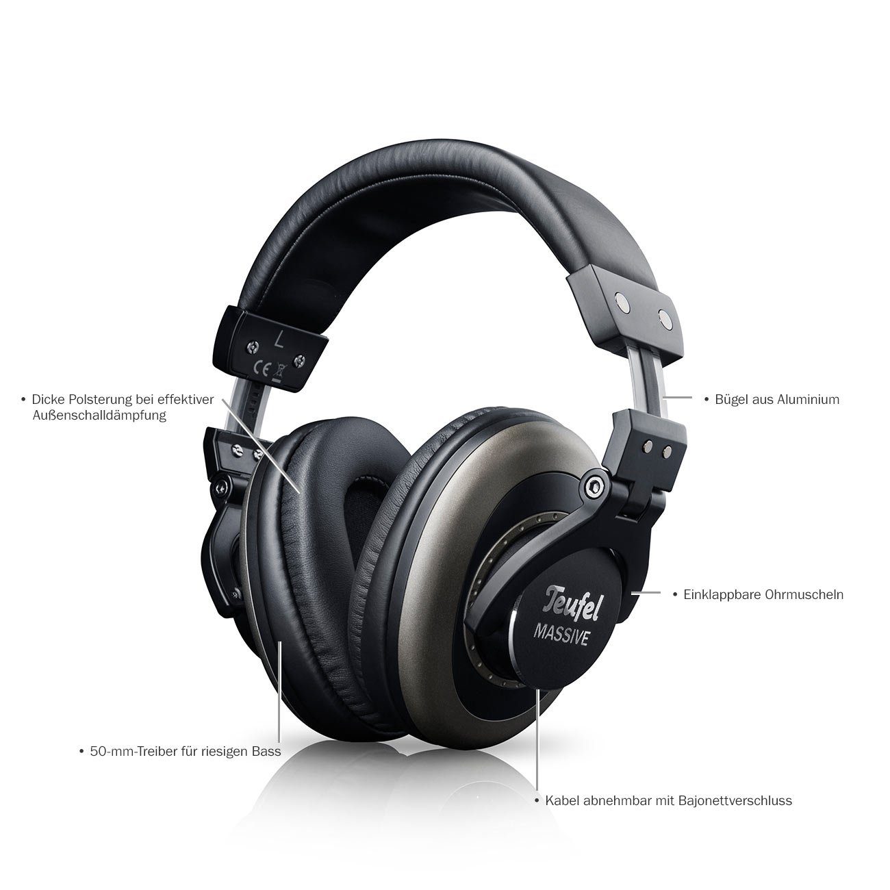 TEUFEL MASSIVE, Over-ear Kopfhörer Schwarz